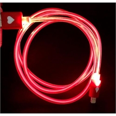 Cabo de dados V8 LED - Vermelho